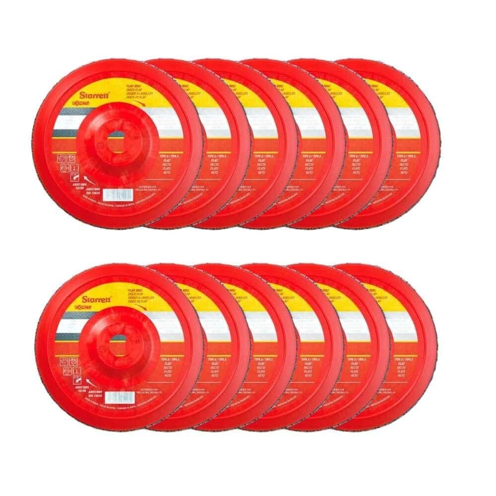 Disco de Lixa Flap 4.1/2 POL Grão 40 com 12 Unidades STARRETT