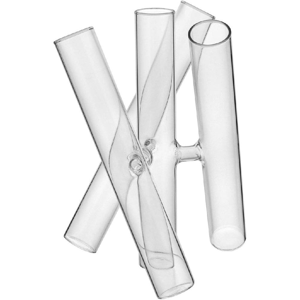 VASO DECORATIVO ENFEITE CASA TUBOS BOROSSILICATO 19x21x21cm TRANSPARENTE