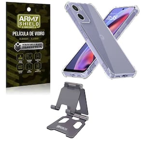 Capa Para Moto G05 + Suporte Mesa + Pelicula de Vidro 3D - Armyshield