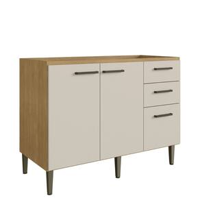 Balcão 2 Portas 3 Gavetas 120cm com Pés 100 MDF May Cadorin Móveis