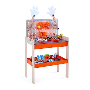 Bancada de trabalho científica Hape Deluxe Wooden Inventor`s 79 peças