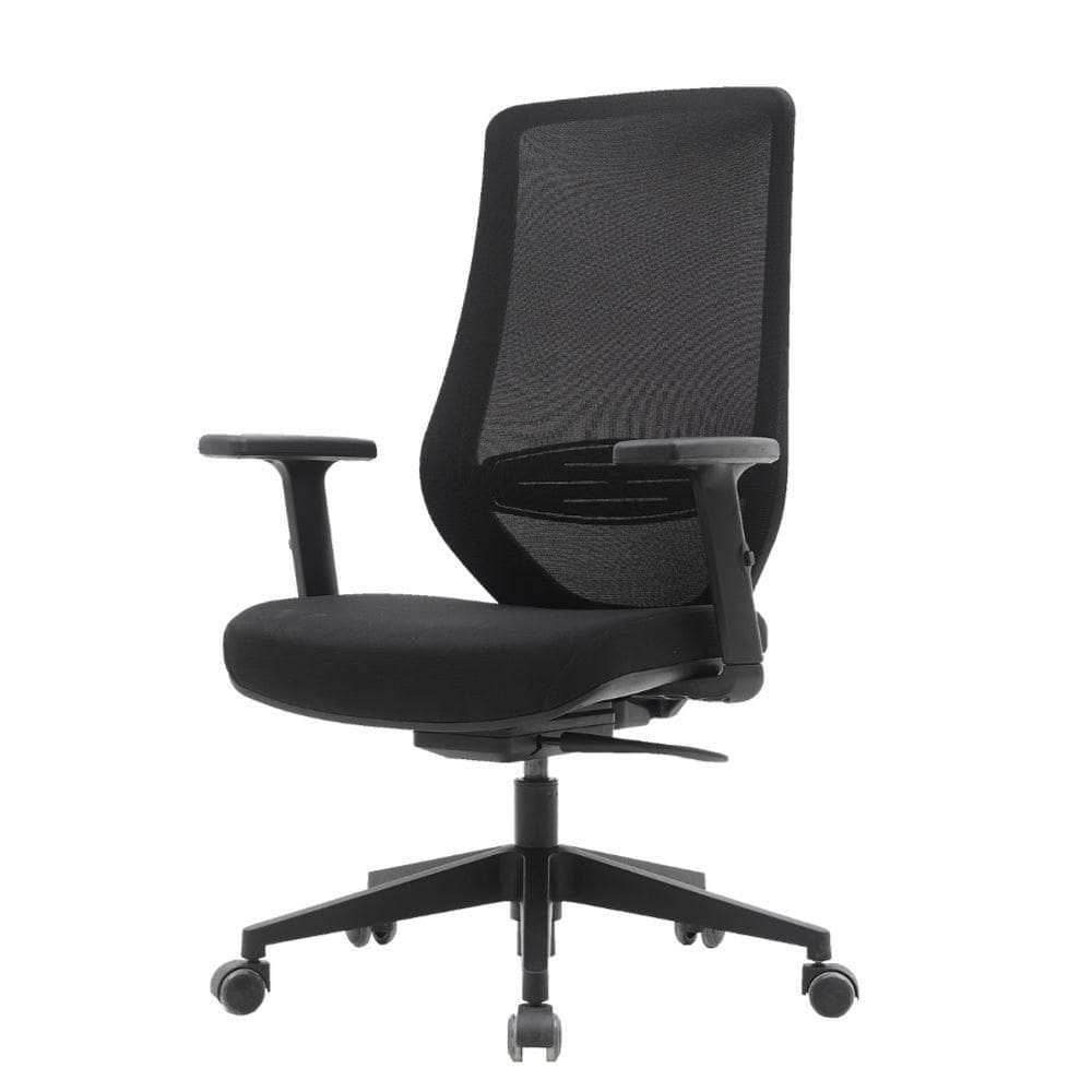 Cadeira Escritório Giratória NR-17 Broadway Slide Diretor Fratini Tela Mesh Preto Base Rodízio Nylon