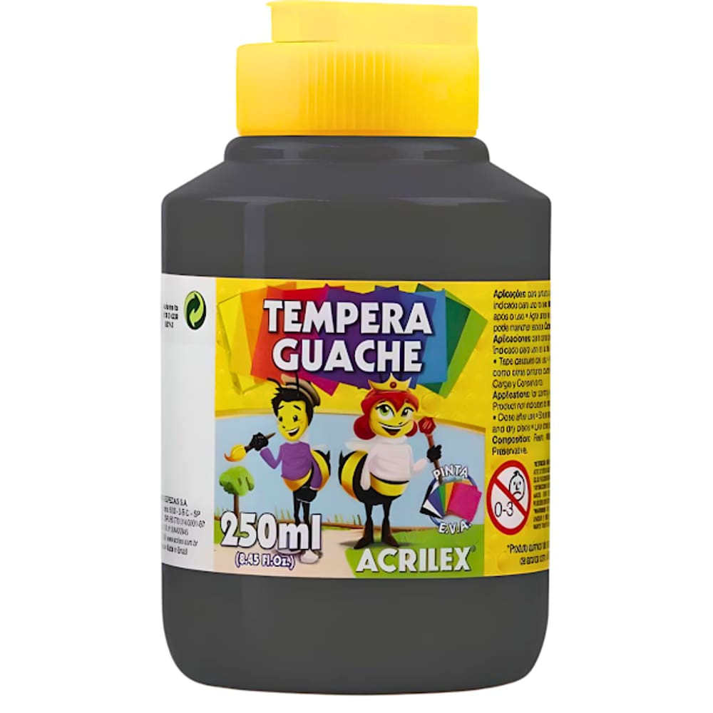 Tinta Guache 250ML Pintura Tempera Guache Escolar Acrilex