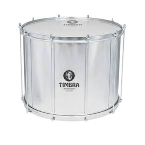 Surdo Timbra Axe 22X40 Cm Aluminio C/Aro Cromado Pele Napa
