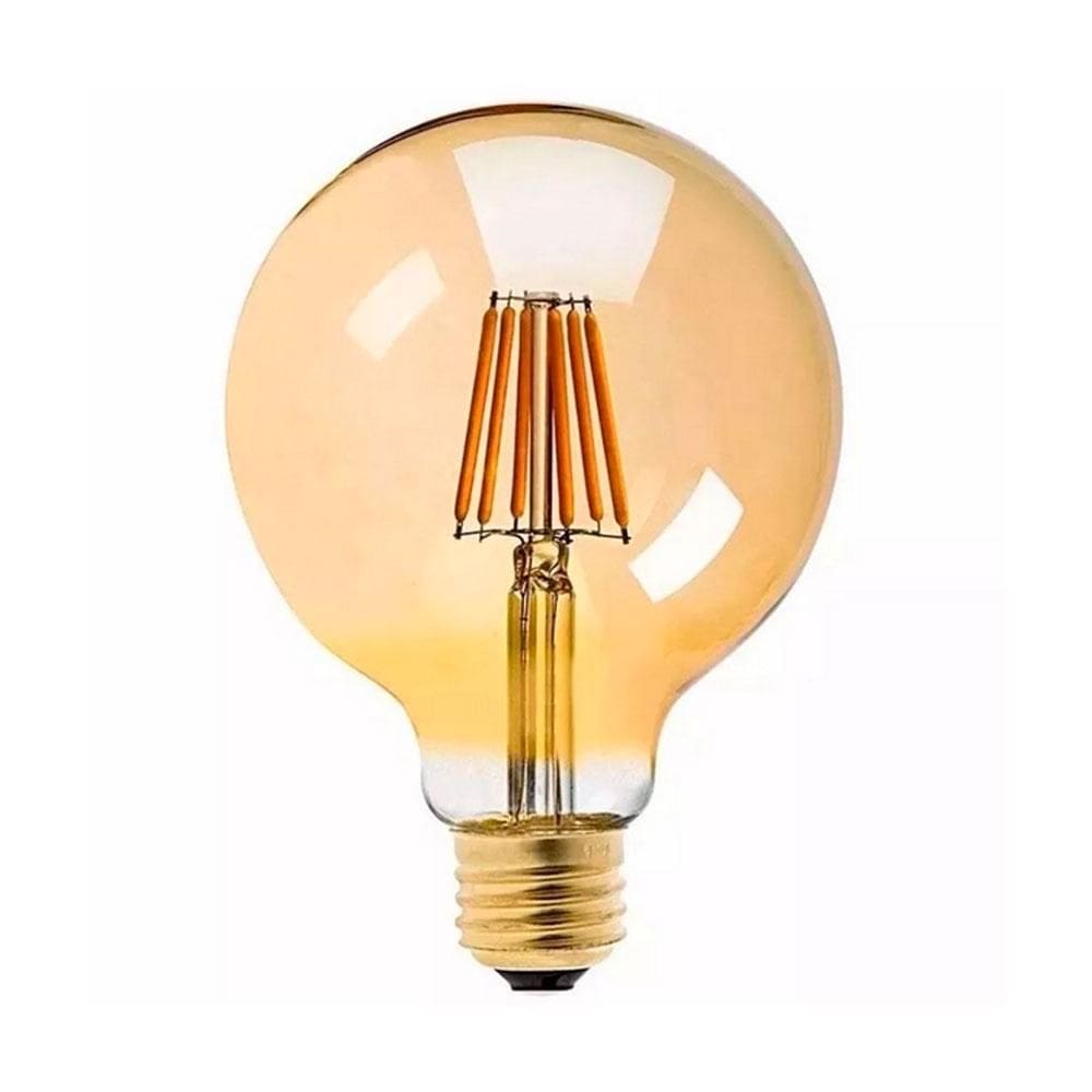Lâmpada Filamento LED G95 4W 2200K Bivolt Âmbar