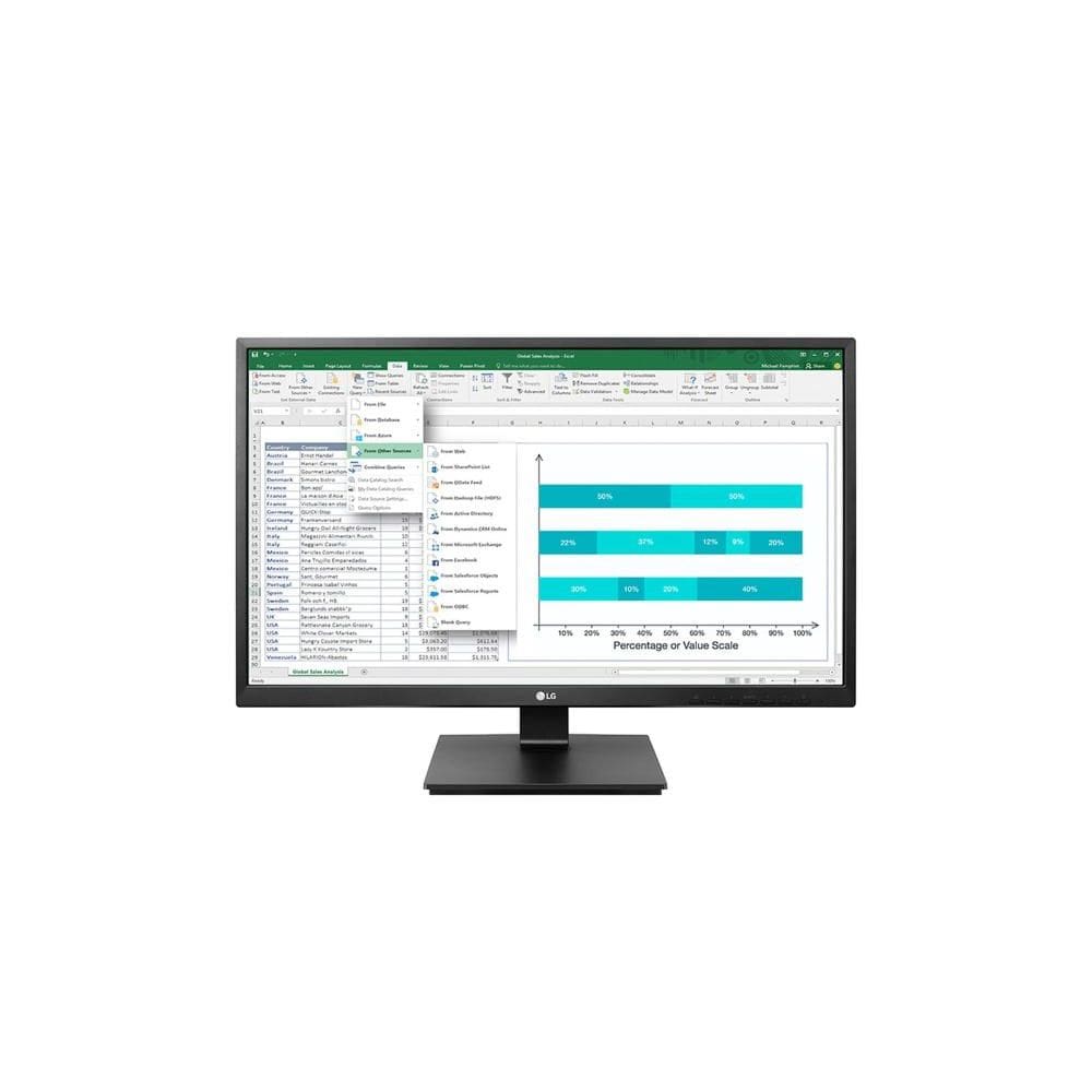 Monitor LG B2B - Tela IPS de 24”, Full HD, USB, HDMI, DisplayPort, VGA, ajuste de altura, inclinação e pivotagem - 24BN650U