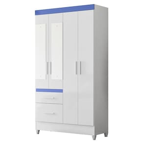 Guarda Roupa Solteiro Madri 4 Portas e 2 Gavetas com Espelho - Moval