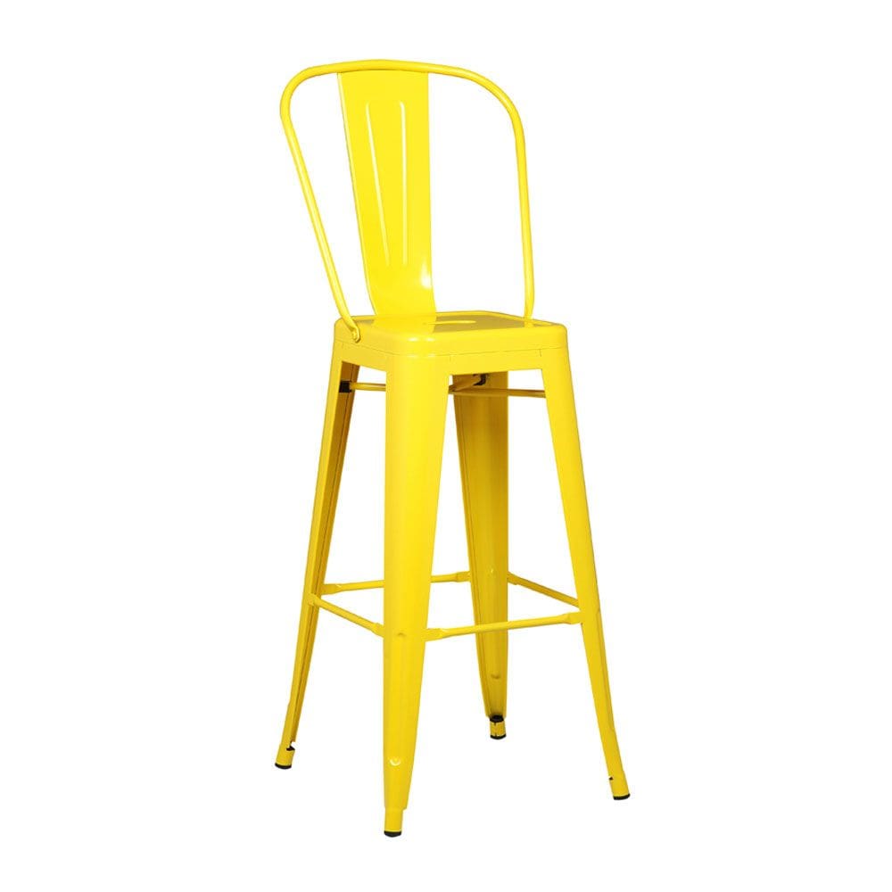 Banqueta Iron Com Encosto Alto - Amarelo