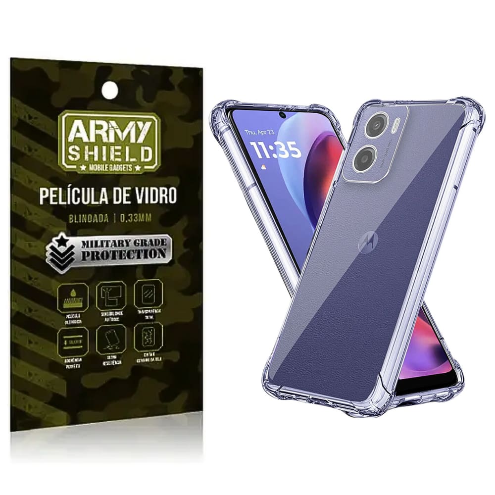 Capa Moto G75 + Película de Vidro 3D - Armyshield