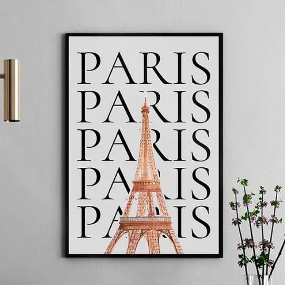 Quadro Decorativo Minimalista Paris 24X18Cm - Com Vidro