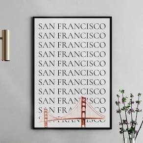 Quadro Minimalista San Francisco - Golden Gate 45X34Cm Vidro