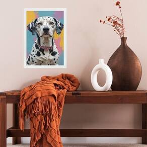 Quadro Decorativo Arte Dalmata 45X34Cm - Com Vidro