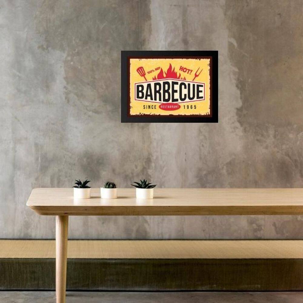 Quadro Placa Vintage Churrasco - Barbecue 33X24Cm