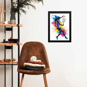 Quadro Arte Abstrata Tenista - Colorido 45X34Cm