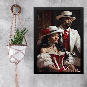 Quadro Umbanda Zé Pilintra E Maria Navalha 33X24Cm - Vidro