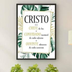 Quadro Decorativo Cristo É O Chefe Do Lar 24X18Cm