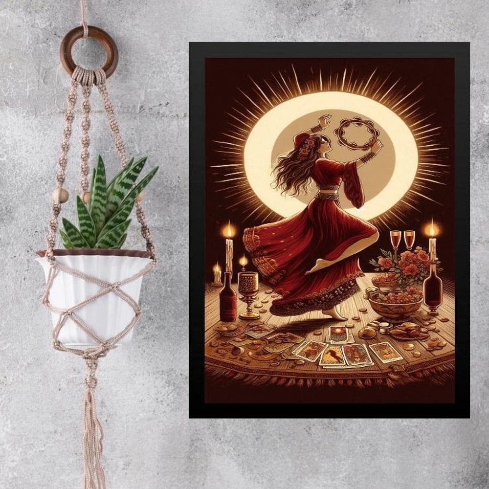 Quadro Gravura Cigana - Ritual 45X34Cm - Com Vidro