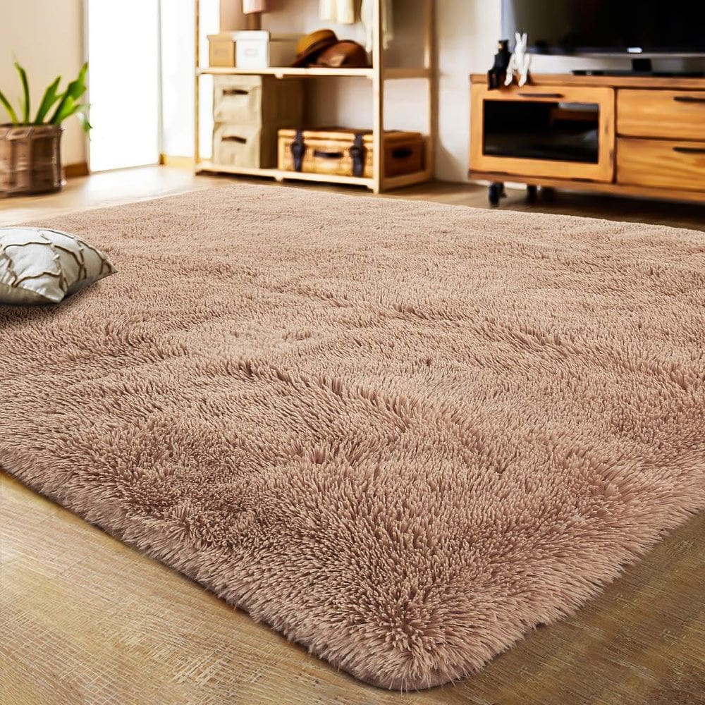 Tapete de área LOCHAS Ultra Soft Fluffy de 6 x 9 pés para sala de estar