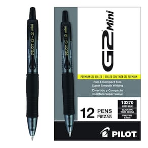 Canetas de gel Pilot G2 Mini Premium de 0,7 mm de ponta fina pretas x12