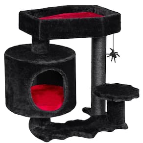 Cama de caixão gótica Cat Tree BEWISHOME com arranhador MMJ93R