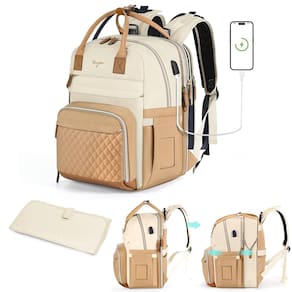 Mochila de fraldas Tonyeee extra grande para 2 crianças com USB