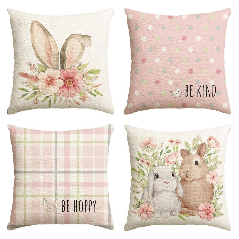 Capa de almofada AVOIN colorlife Easter Rabbit 50x50cm, conjunto de 4