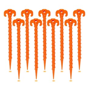 Estacas de tenda de plástico Hikemax Spiral, pacote com 15, 25 cm, pesadas