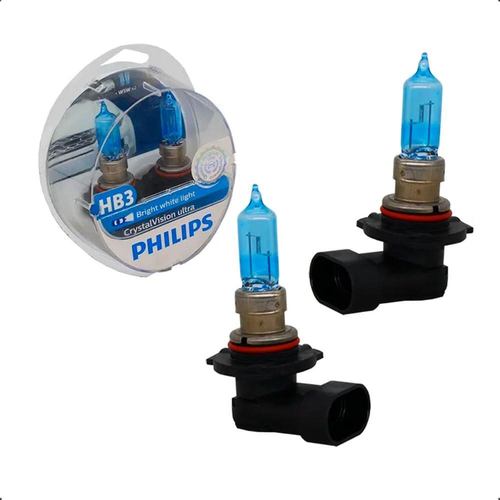 Par Lâmpada HB3 Super Branca Philips Crystal Vision Ultra