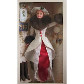 Boneca Barbie Holiday Memories 1995 com vestido de cetim vermelho de 30 cm