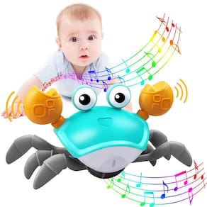 Plnmlls de brinquedo Crawling Crab Baby com música e luz LED