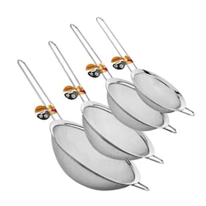 Kit Peneiras em aço inox 4 Peças 12, 14, 16 e 20cm - Tuut