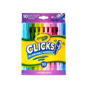 Marcadores Crayola Clicks, retráteis, laváveis, para crianças, 10 quilates e mais