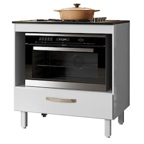 Balcão de Cozinha Fit 80 com Tampo MDP para Cooktop - Nicioli