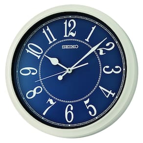 Relógio de parede Seiko Cottage 40 cm azul rústico com tema de praia