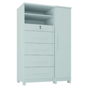 Cômoda com Sapateira e Cabideiro Multiuso 5 Gavetas 1 Porta Imperial Zanzini