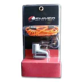 Tranca Trava Cadeado SHIVER Disco Moto Anti Furto Com Cabo Lembrete