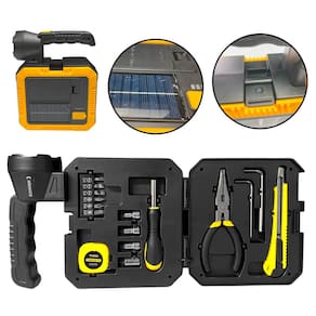 Lanterna de Mão Recarregável Solar e USB, Kit Ferramentas Embutido, Iluminação Potente 300m, Emergência, Camping e Trilhas
