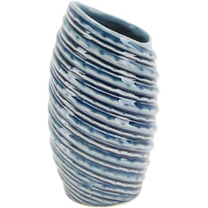 Vaso Cerâmica Azul Home&co Ninon 22x12x12cm