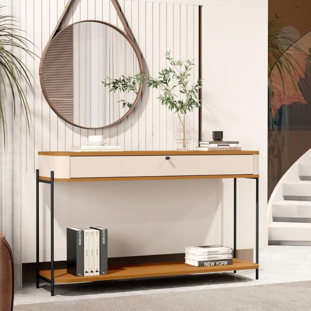 Bancada Baton Rouge Off White Nature Preto