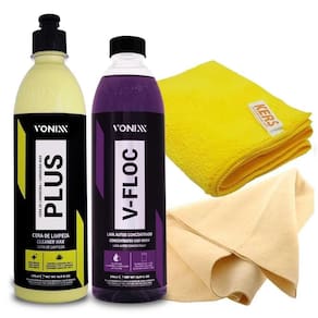 Kit Lavar Shampoo + Cera Carnauba + Flanelas Vonixx Cadillac