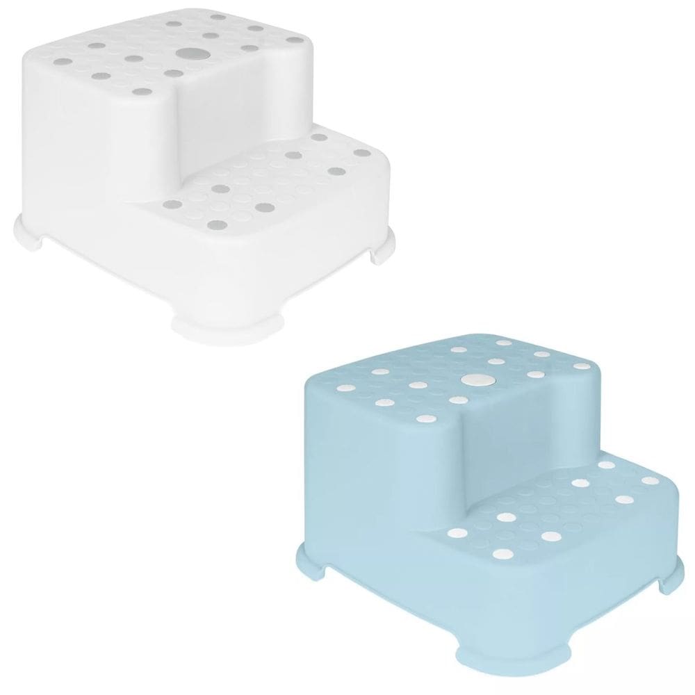 Degrau Duplo Escadinha Infantil Antiderrapante Suporta 80kg Acesso Vaso Pia Facilidade Buba