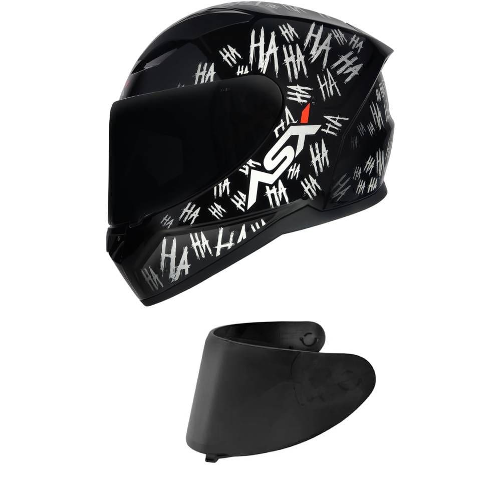Capacete Asx City Fun Preto e Branco Mais Viseira Fumê