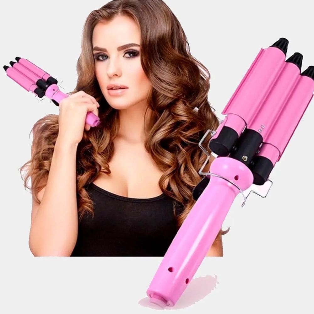 Modelador De Cachos Rosa Bivolt 25Mm Cabelos Perfeitos