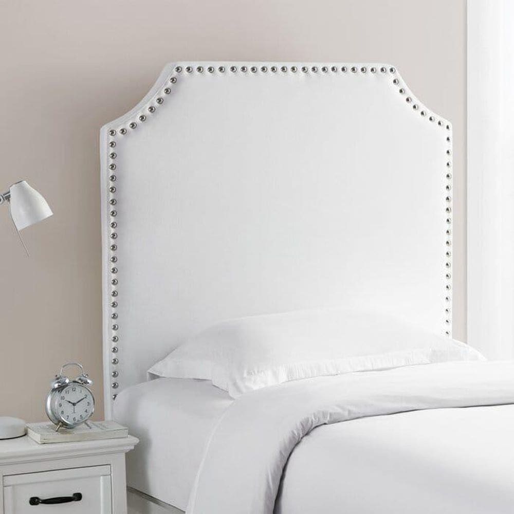 Cabeceira Tacha Clean Pop Milão- Branco- Corino -Solteiro