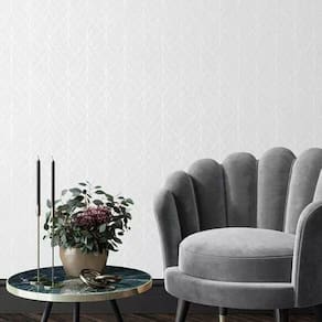 Papel De Parede Lille Geométrico Branco 54900