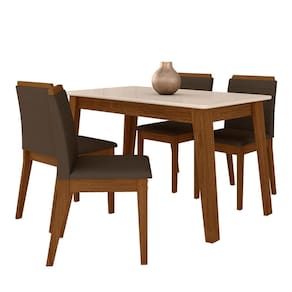 Mesa Com 4 Cadeiras Argélia Freijó/off Premium/marrom - M.a