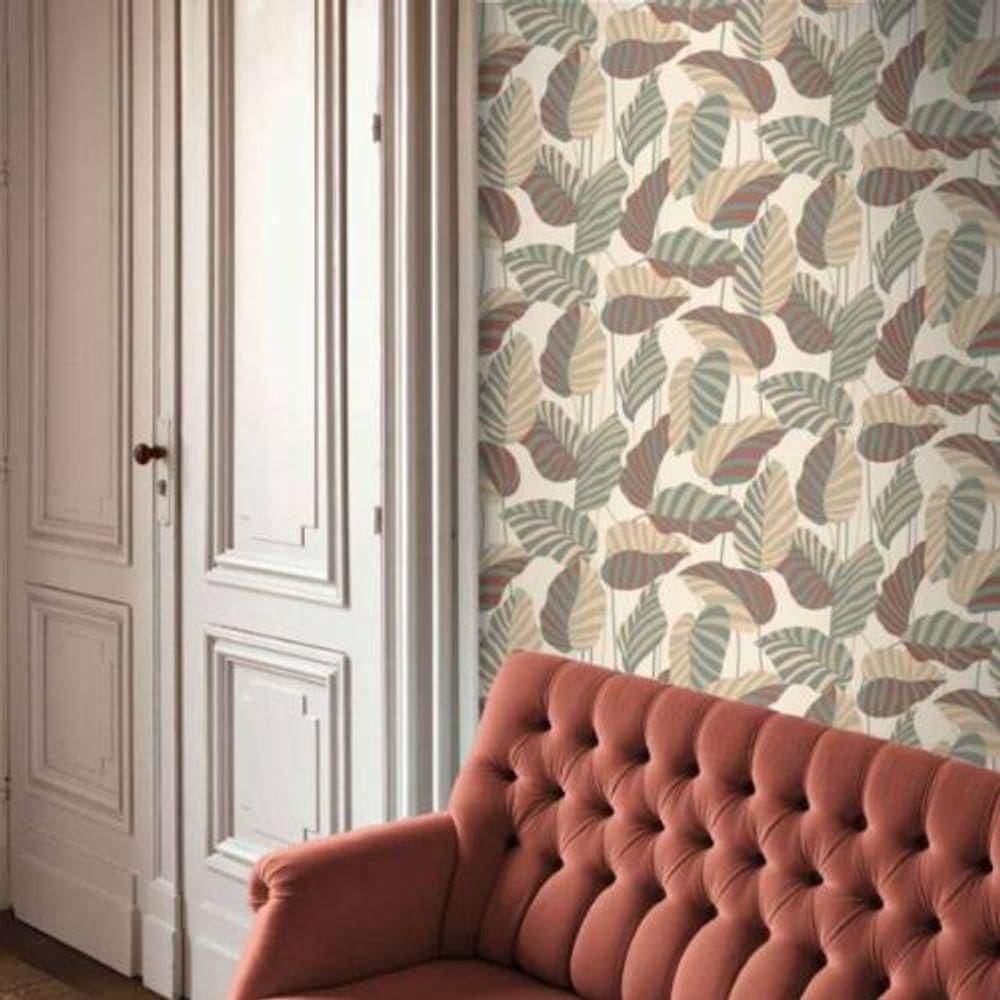 Papel De Parede Antigua Folhagem Creme 390941ag