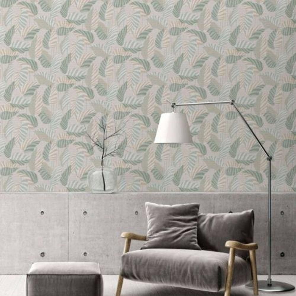 Papel De Parede Antigua Folhagem Bege 390943ag