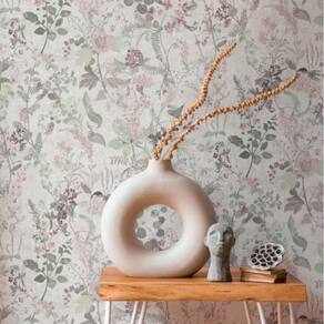 Papel De Parede Antigua Floral Branco 388251ag