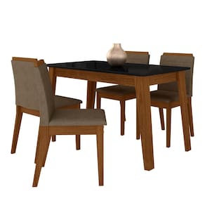 Mesa Com 4 Cadeiras Argélia Freijó/preto/capuccino - M.a